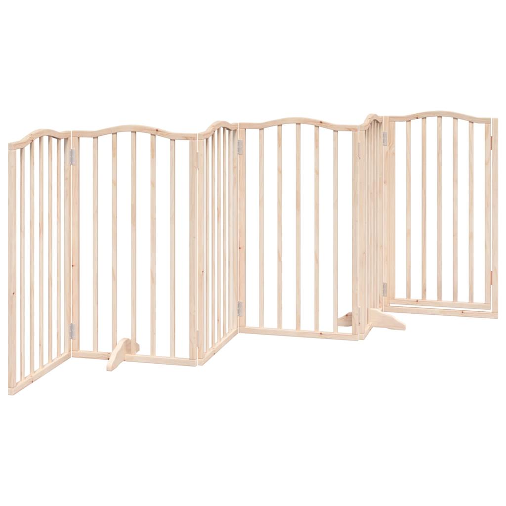 3-tlg. Hundetor Faltbar 150 cm Pappelholz