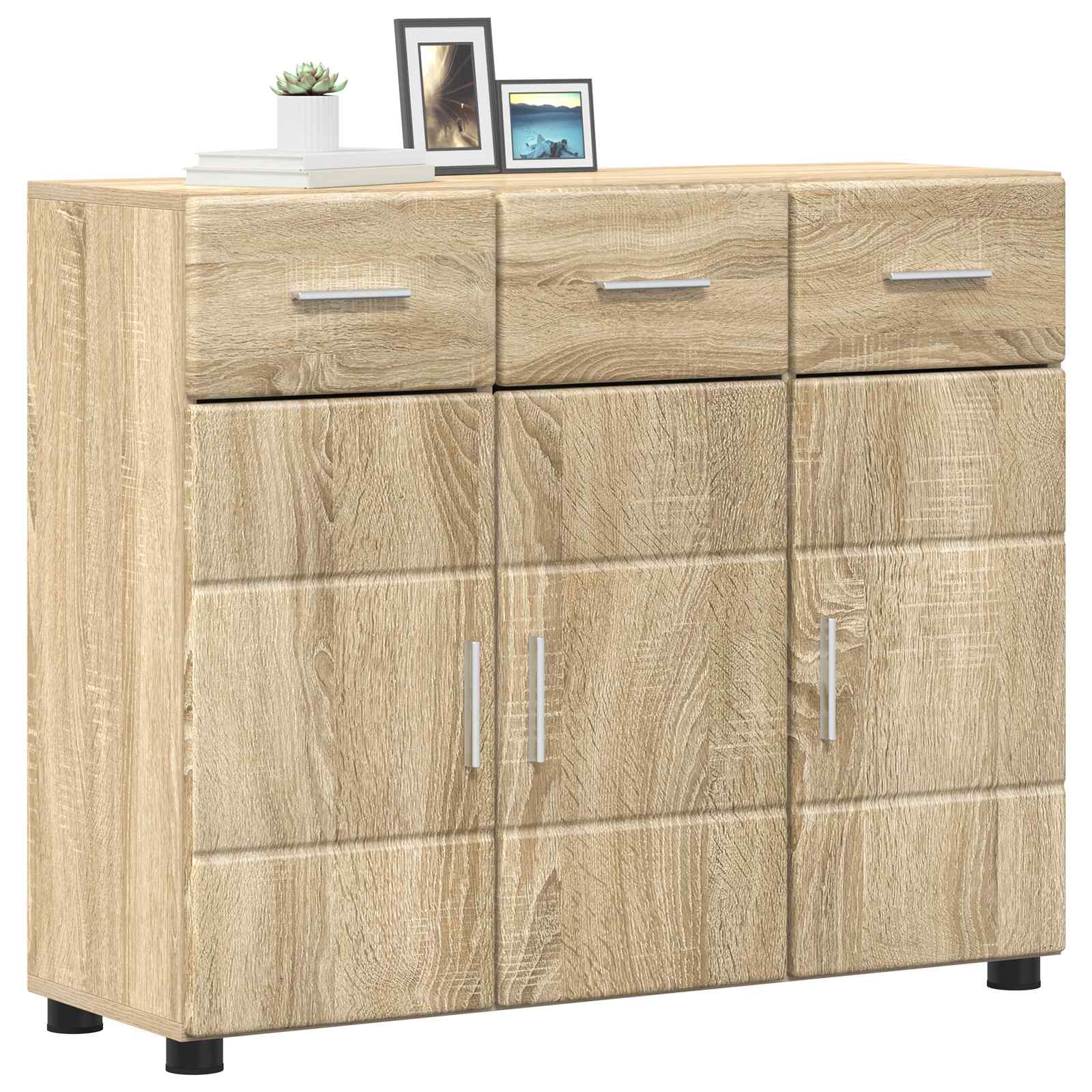 Highboard mit Regal FLORIN Weiß 60 x 35 x 182 cm Holzwerkstoff