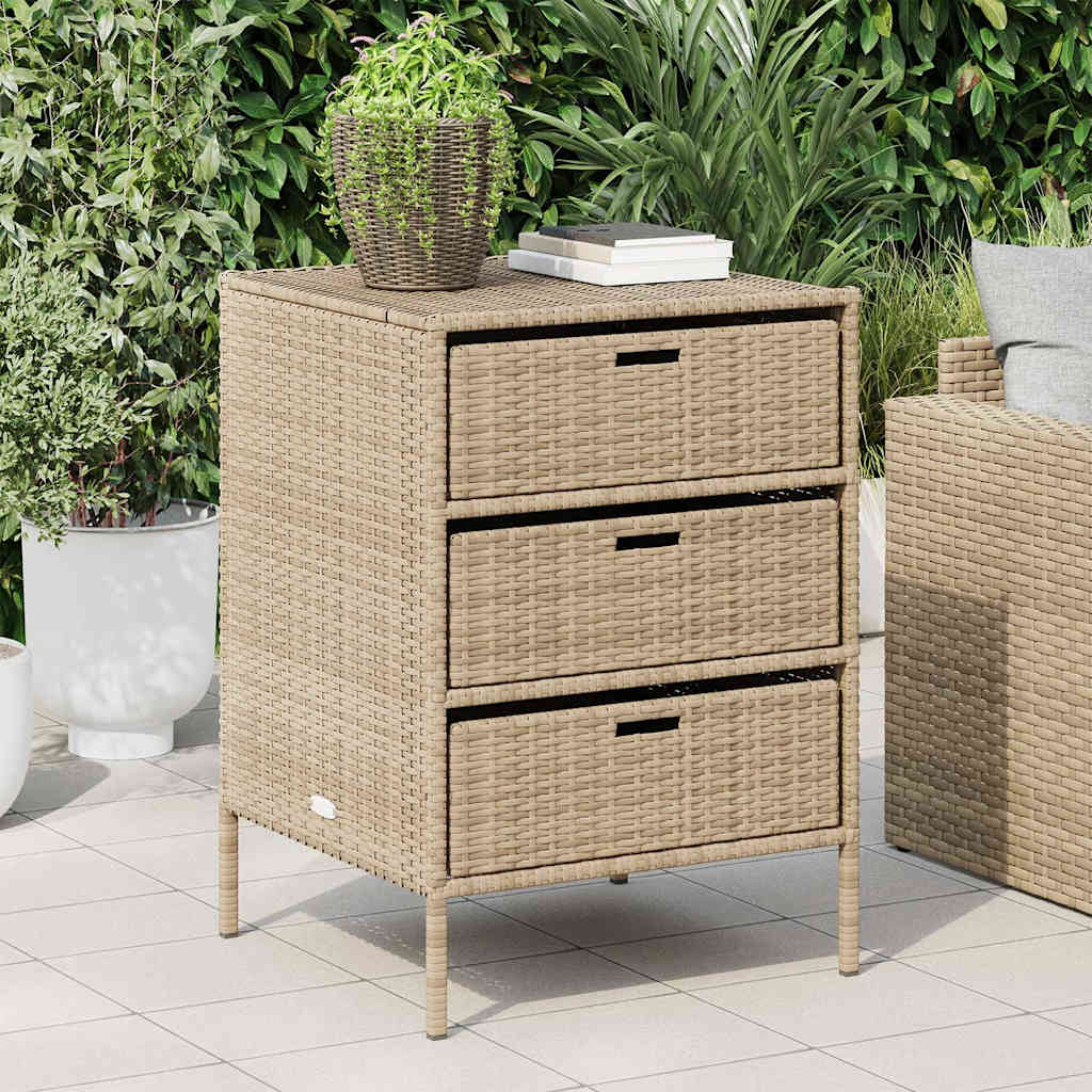 Gartenschrank Schwarz 55x59x80 cm Poly Rattan