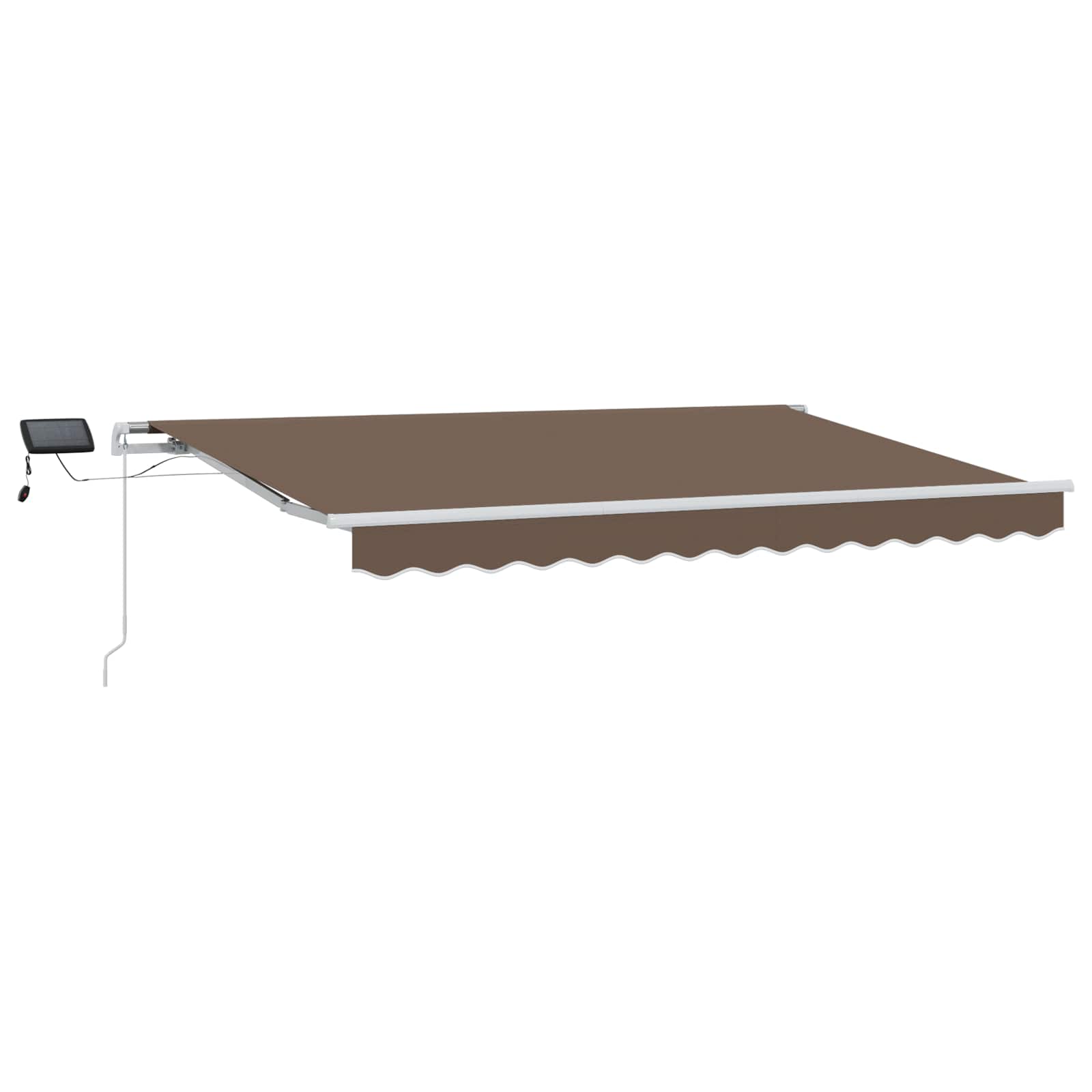 Markise Manuell Einziehbar mit LED 300x250 cm Blau und Weiß