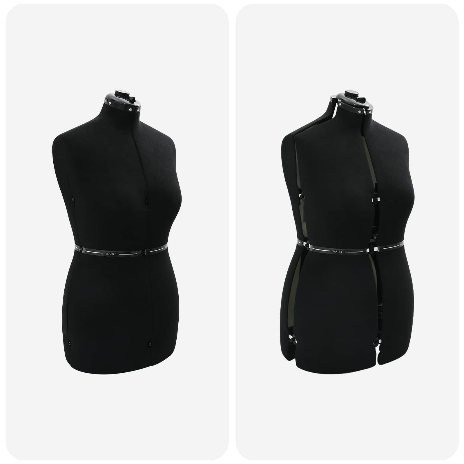 Verstellbare Kleiderform für Damen Creme S Samt