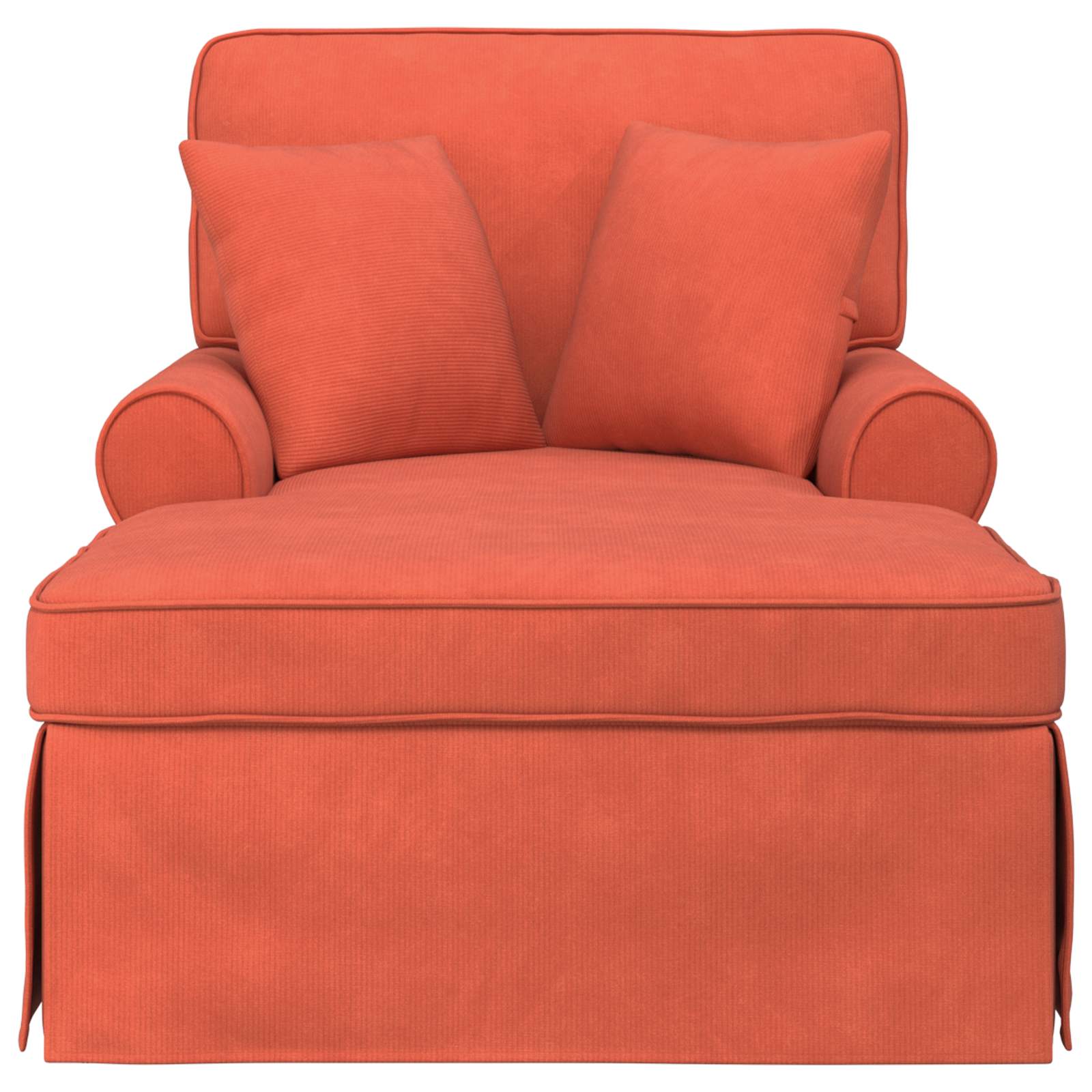 Chaise Lounge mit Rock mit Kissen 3 pcs Hellgrau Cordstoff