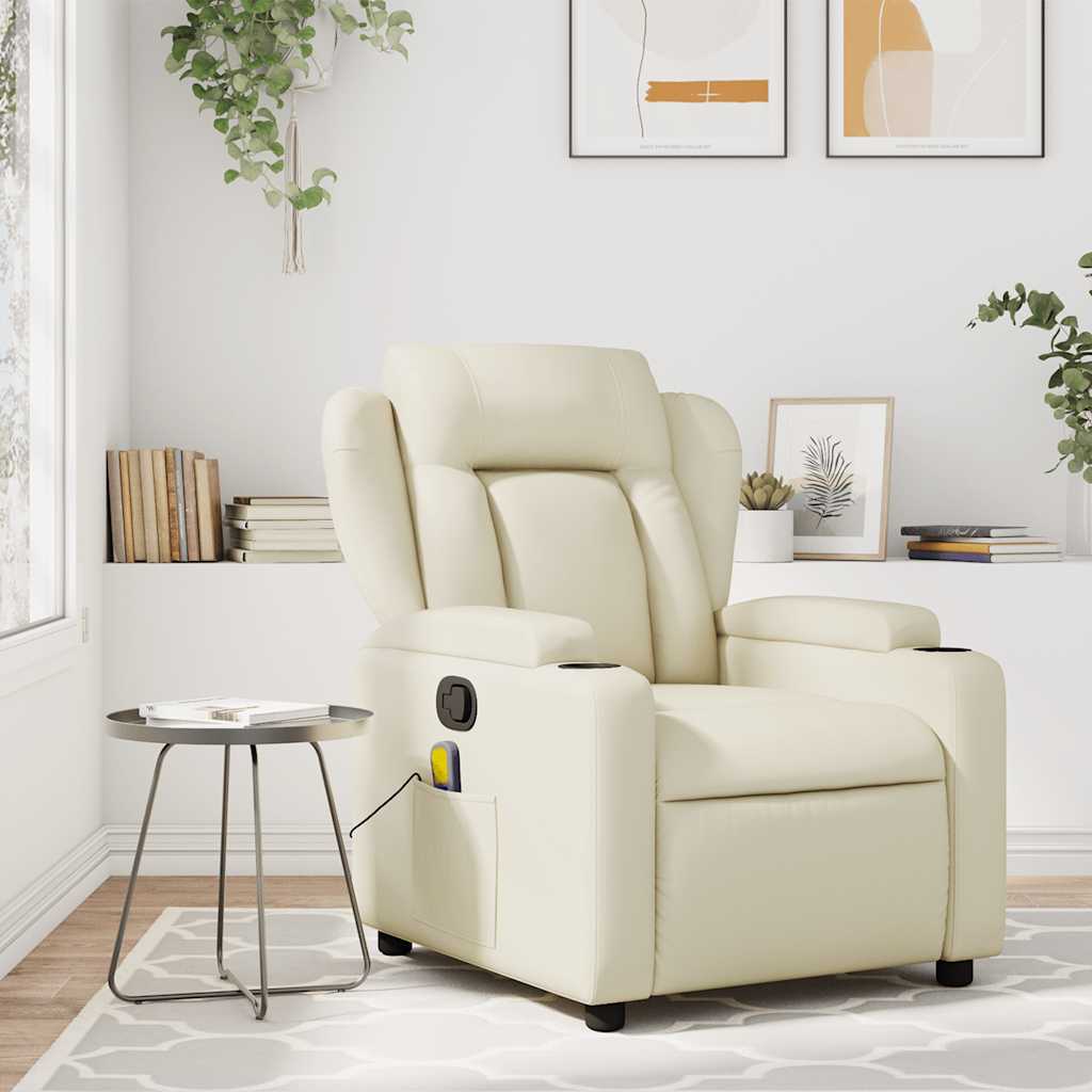 Massage-Relaxsessel, Kunstleder, Schwarz