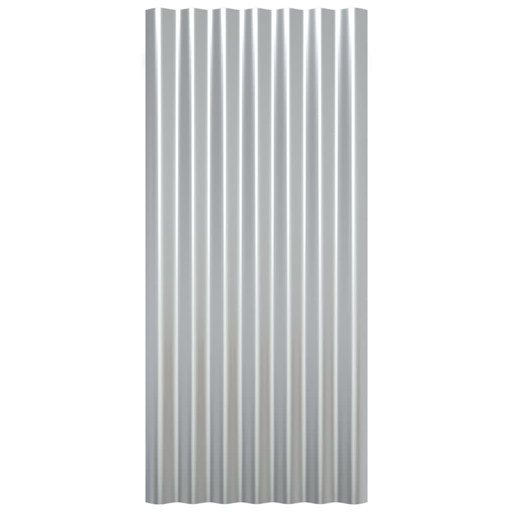 Dachpaneele 12 Stk. Verzinkter Stahl Grün 100x36 cm