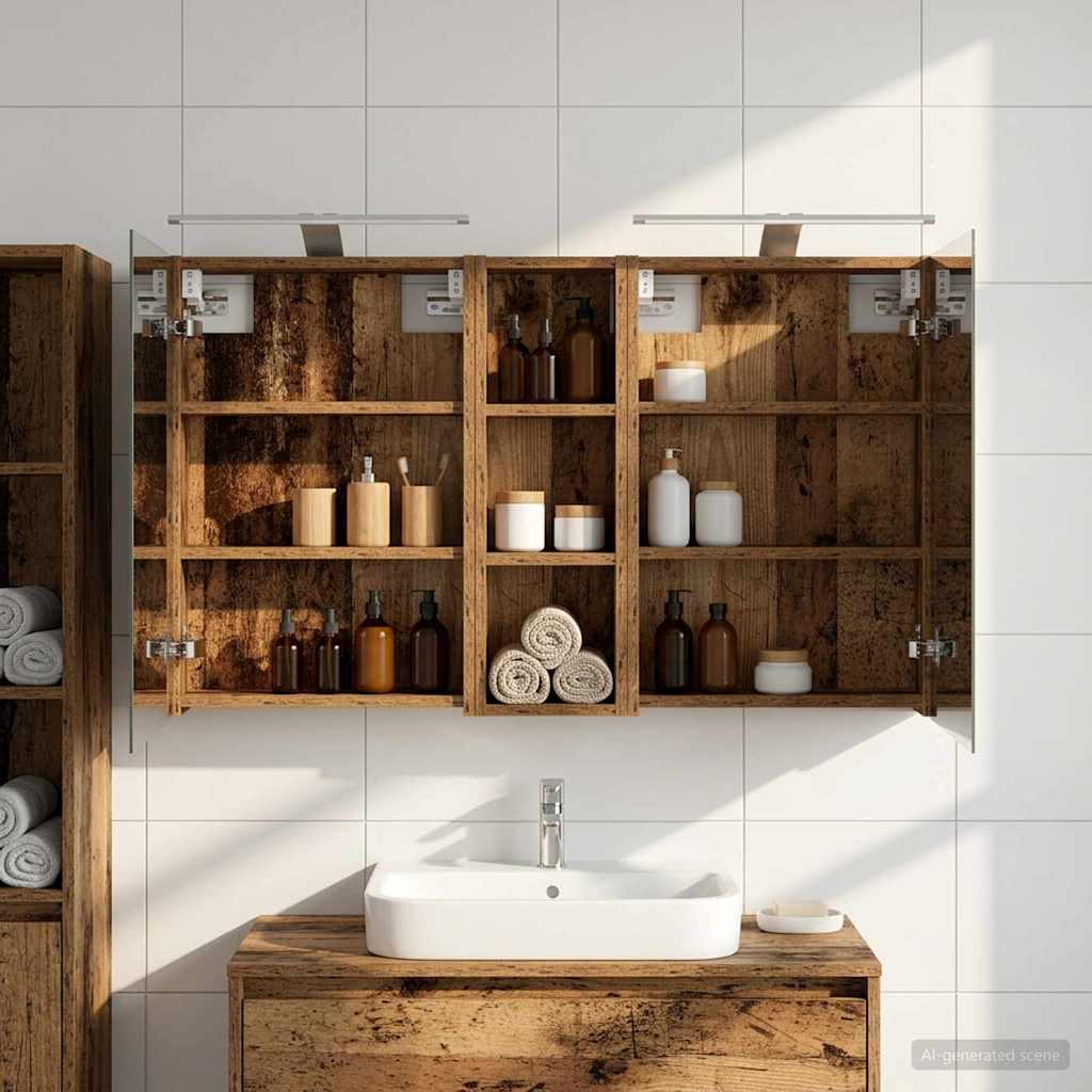 Badezimmerschrank-Set 3 pcs 80 x 10,5 x 50 cm Holzwerkstoff