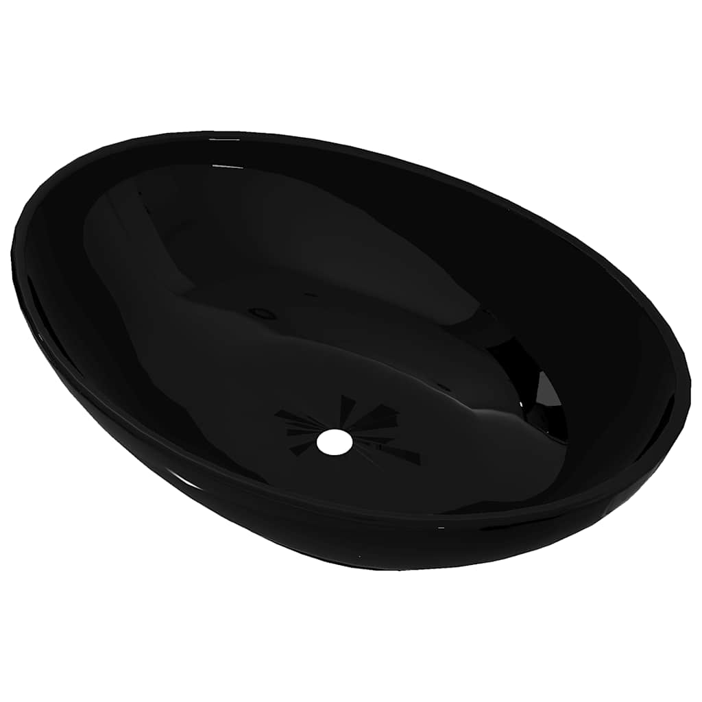 Luxus Keramik Waschbecken Oval Weiß 40 x 33 cm