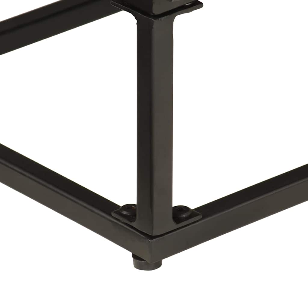 Nachttisch Schwarz 40x30x50 cm Massivholz Mango und Eisen