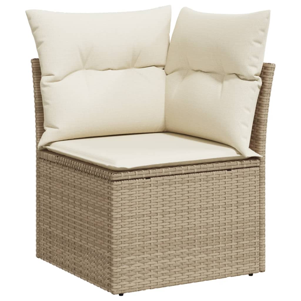 14-tlg. Garten-Sofagarnitur mit Kissen Schwarz Poly Rattan