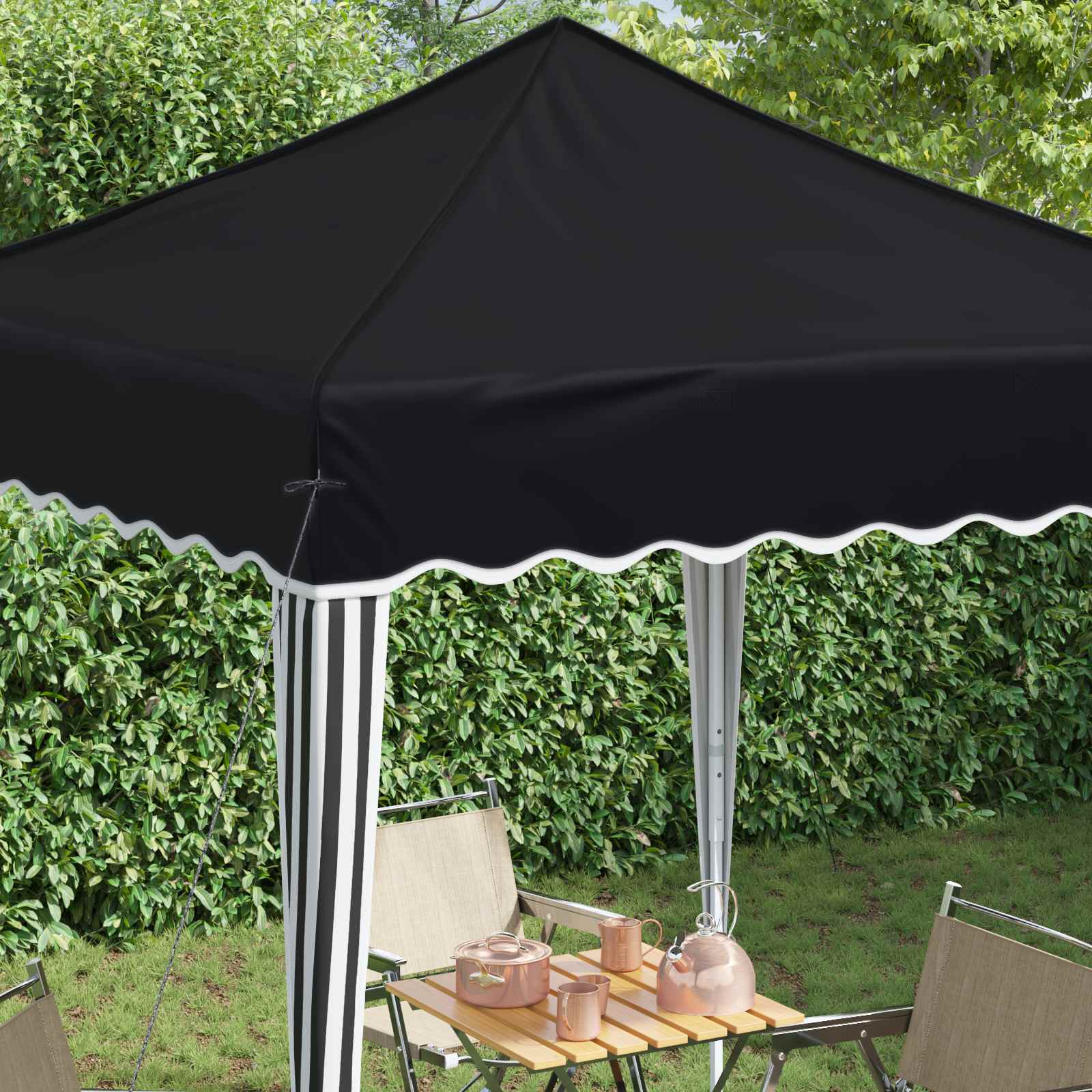 Pop-up Partyzelt 195 x 195 x 245 cm Creme Oxford-Stoff