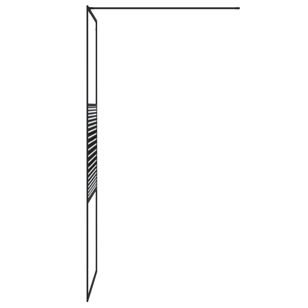 Duschwand für Begehbare Dusche Schwarz 100x195 cm ESG-Glas Klar