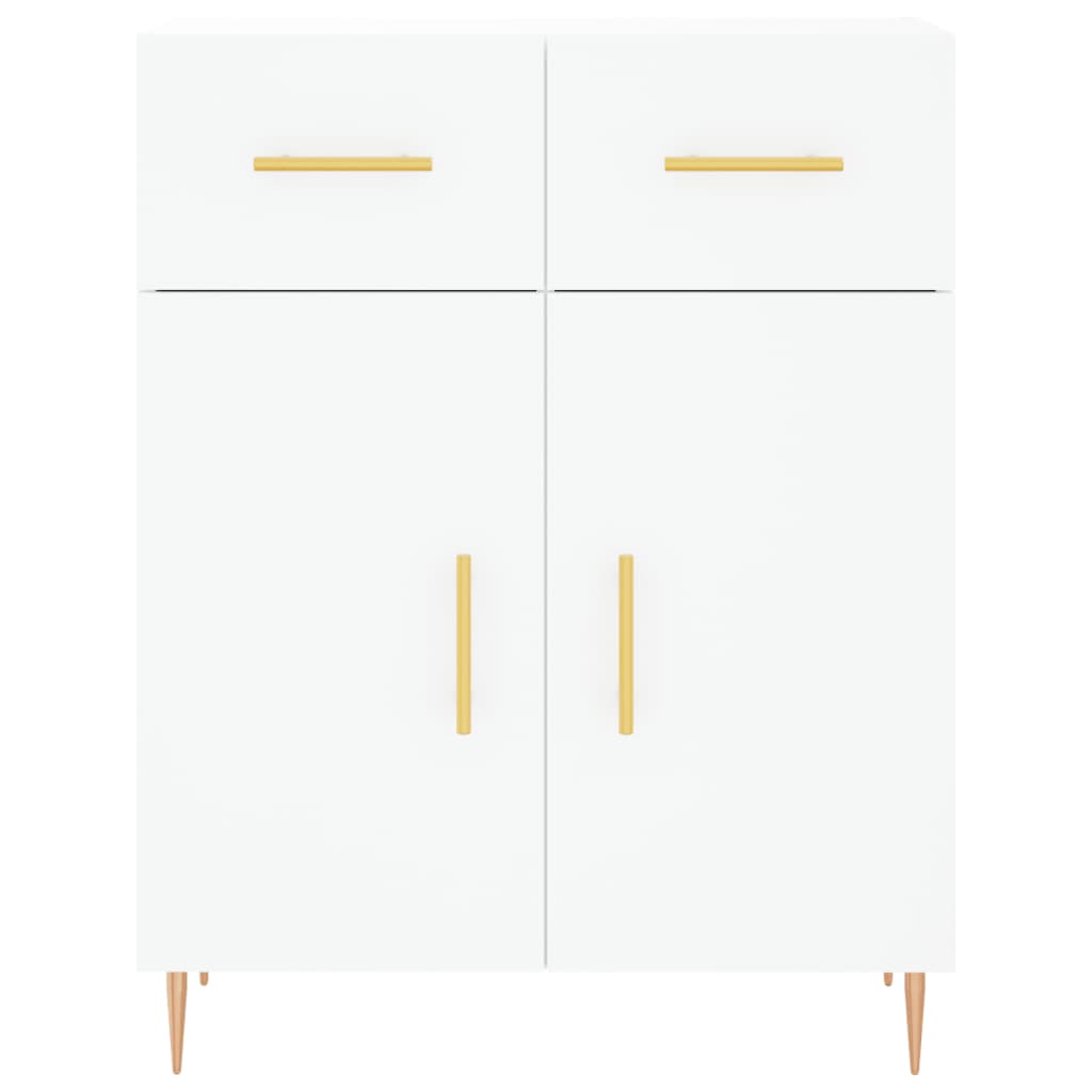 Highboard Hochglanz-Weiß 69,5x34x180 cm Holzwerkstoff