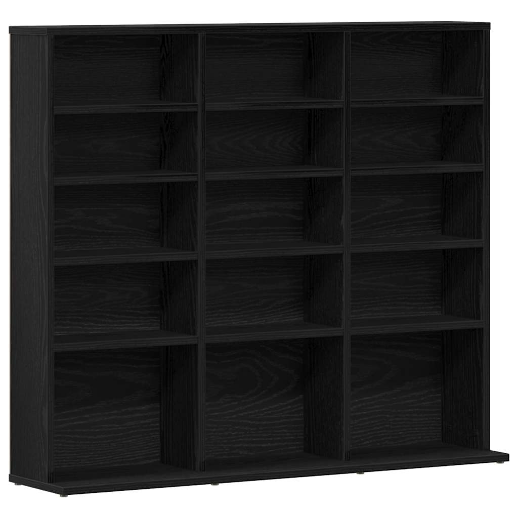 CD Regal Schwarz Eichen-Optik 101 x 23 x 177,5 cm Holzwerkstoff