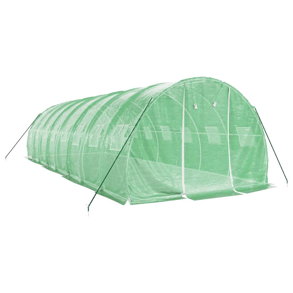 Gewächshaus mit Stahlrahmen Grün 48 m² 16x3x2 m