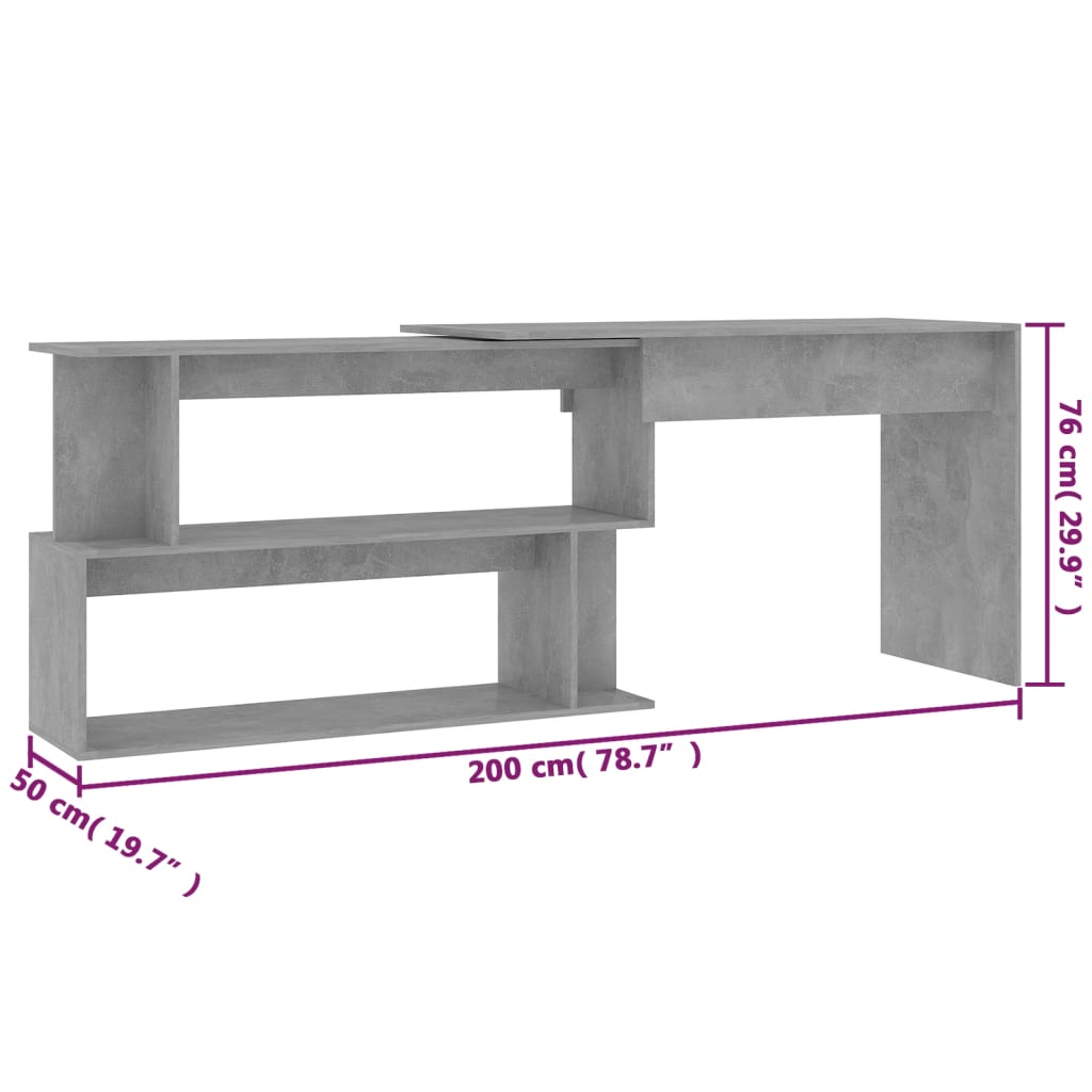 Eckschreibtisch Weiß 200x50x76 cm Holzwerkstoff