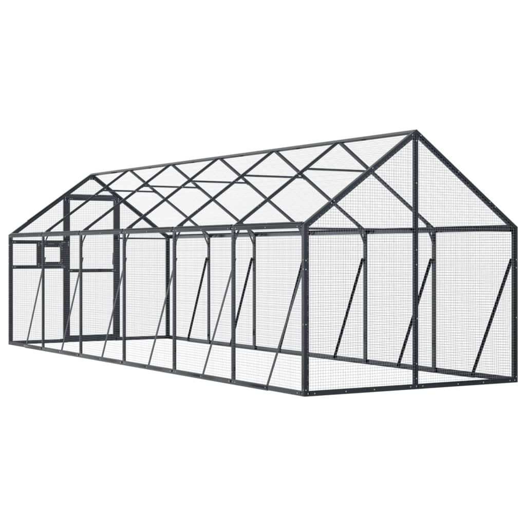 Voliere Anthrazit 179x100x185 cm Aluminium