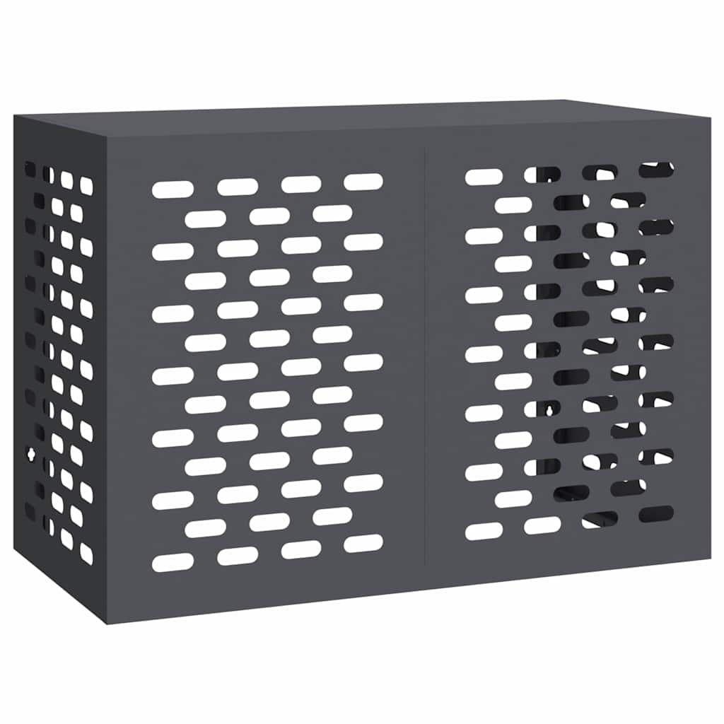 Klimaanlagenabdeckung Schwarz 90 x 40 x 60 cm Stahl