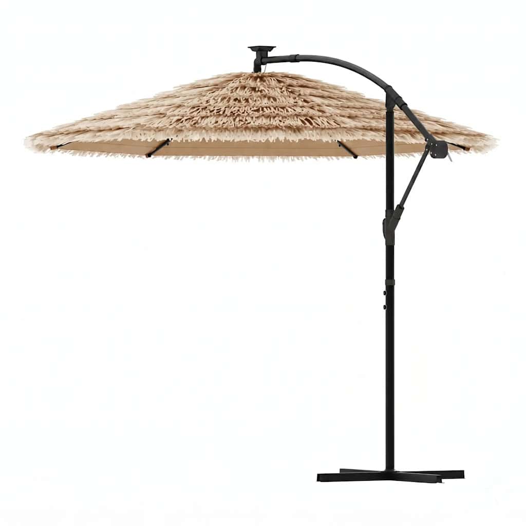 Sonnenschirm mit LED und Stahlmast Braun 246x246x230 cm