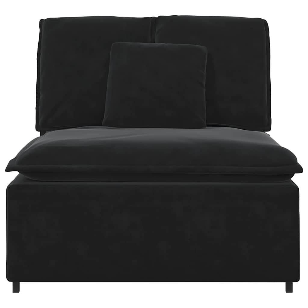 Modulares Sofa Endmodul mit Armlehne Kissen Blau 100 cm