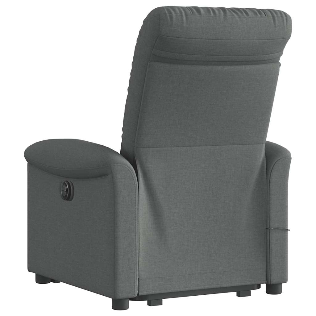 Massagesessel mit Aufstehhilfe Hellgrau Stoff