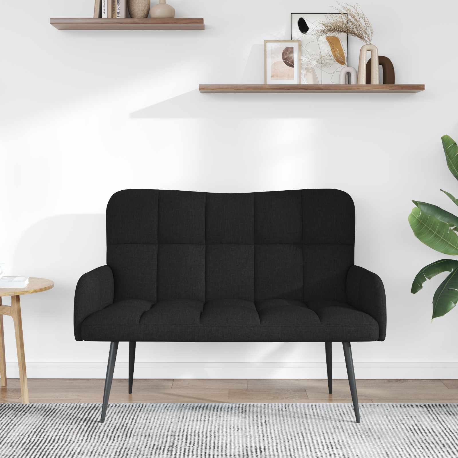 2-Sitzer Sofa Hellgrau 115 x 61 x 87 cm Stoff