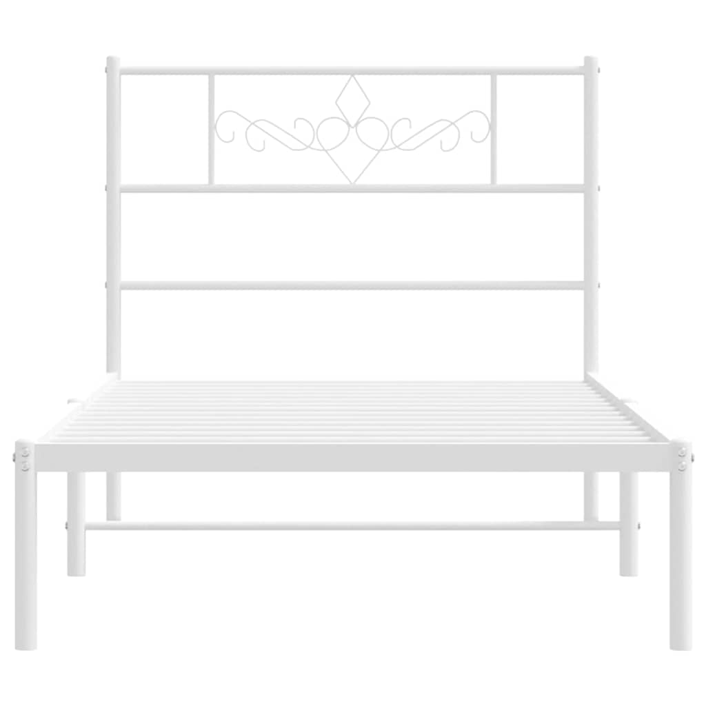 Bettgestell mit Kopfteil Metall Schwarz 100x190 cm
