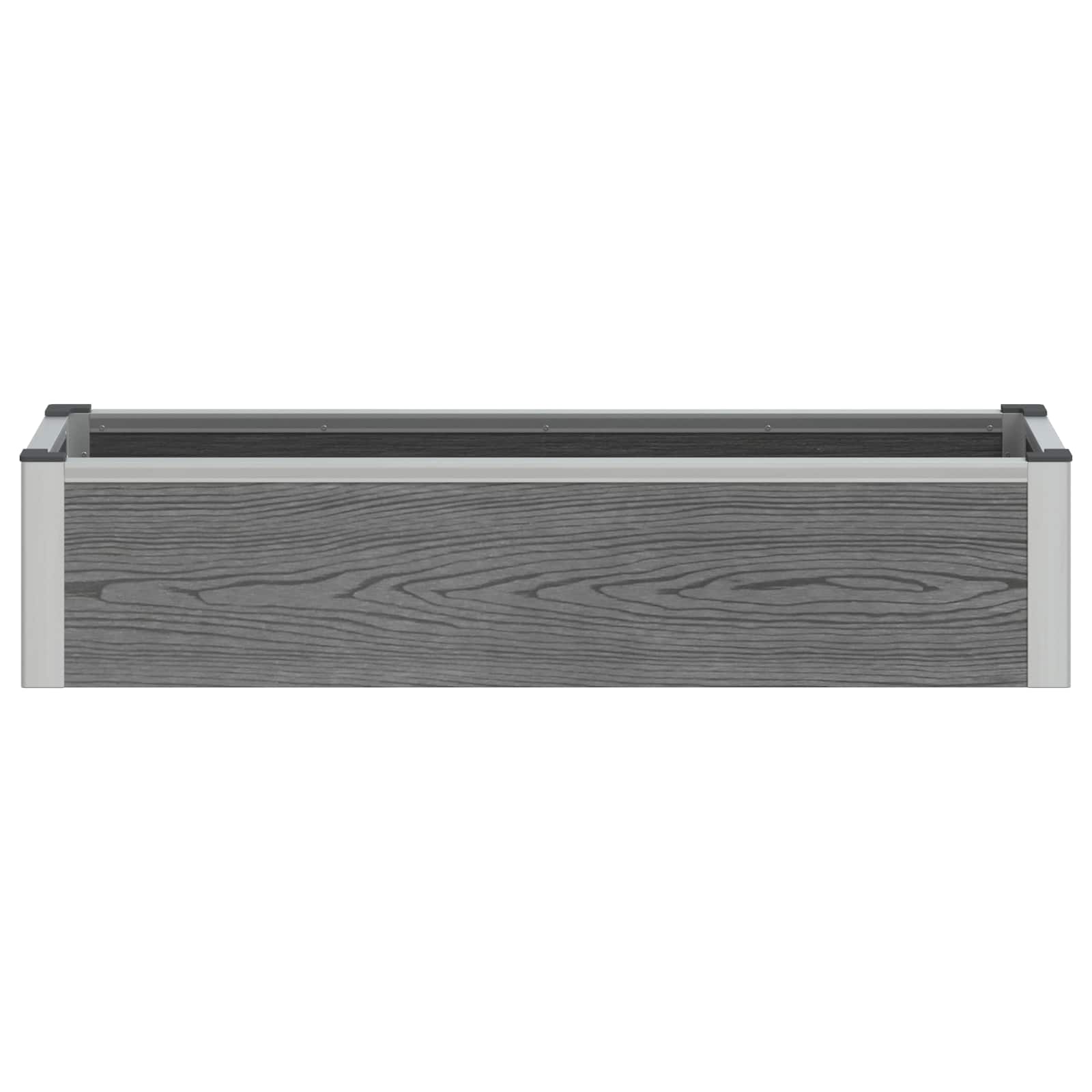 Hochbeet Grau 50 x 30 x 22 cm WPC und Aluminium