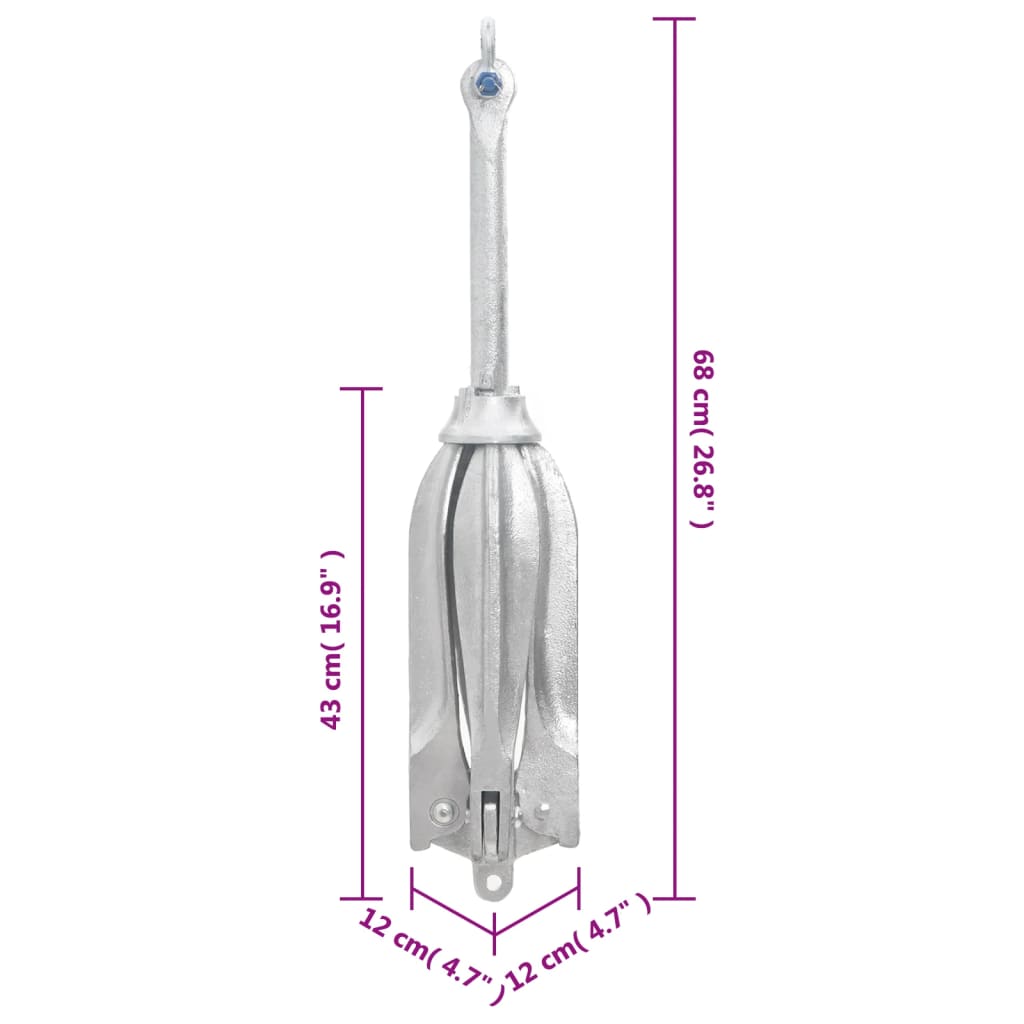 Klappanker Silber 0,7 kg Feuerverzinktes Gusseisen