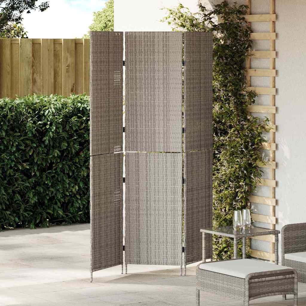Raumteiler Schwarz 146 x 180 cm Poly-Rattan