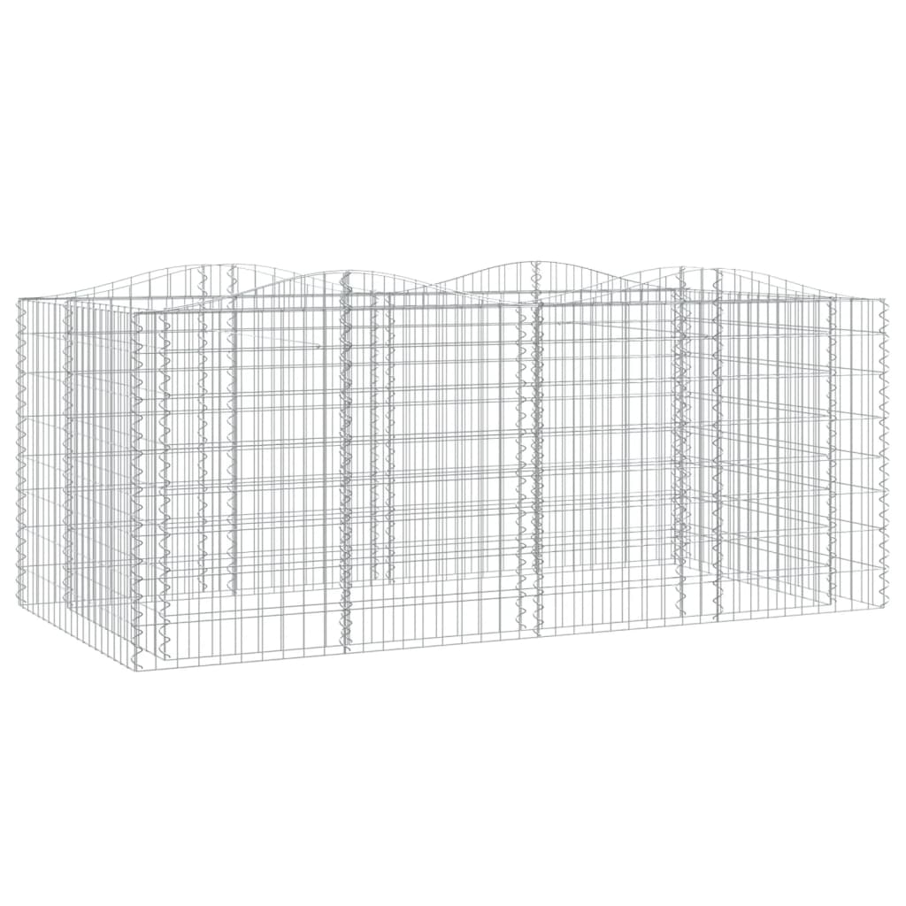 Gabionen-Hochbeet mit Hochbogen 200x50x50 cm Verzinktes Eisen