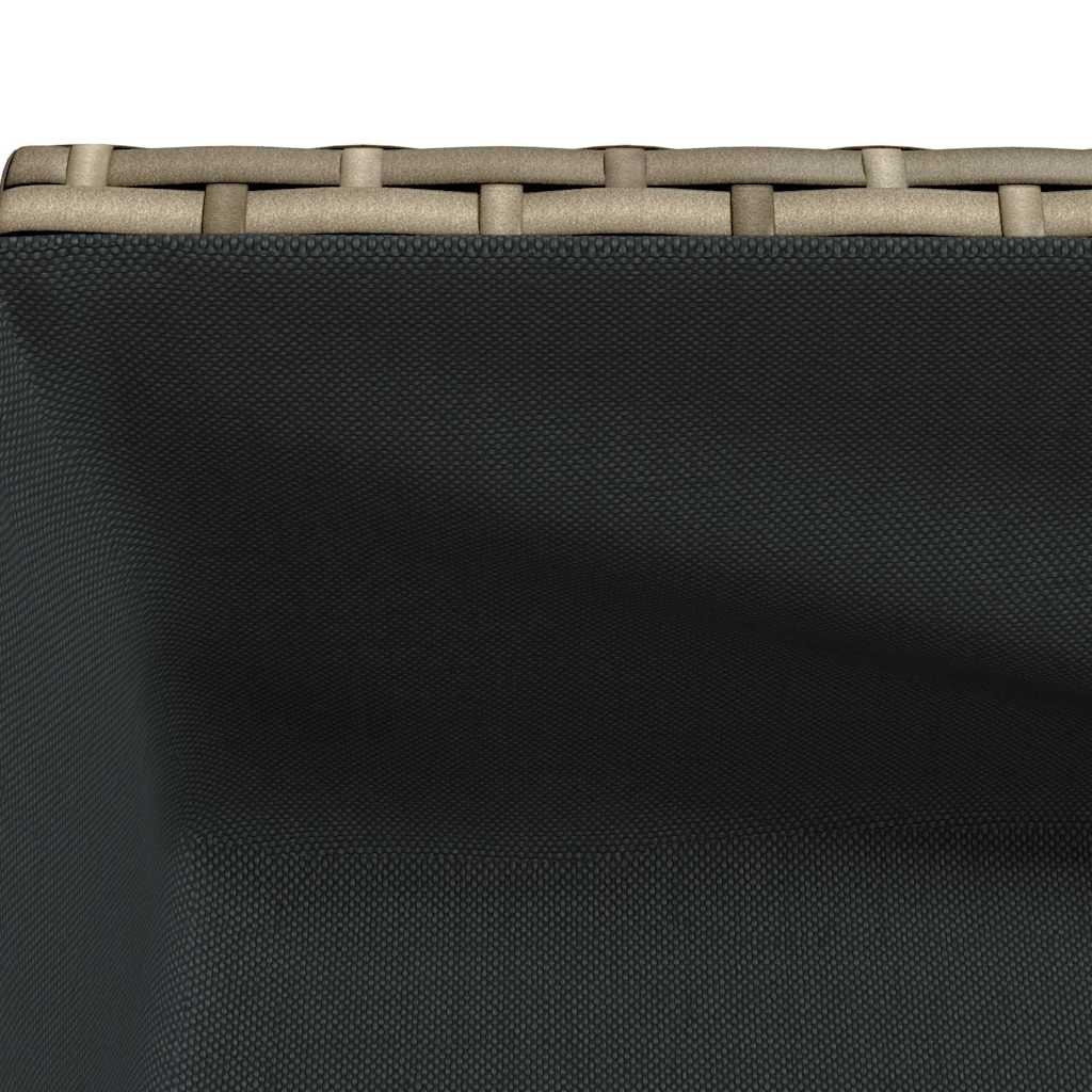 Hochbeete mit Ablage 2 Stk. Schwarz 70x28x70 cm Poly Rattan
