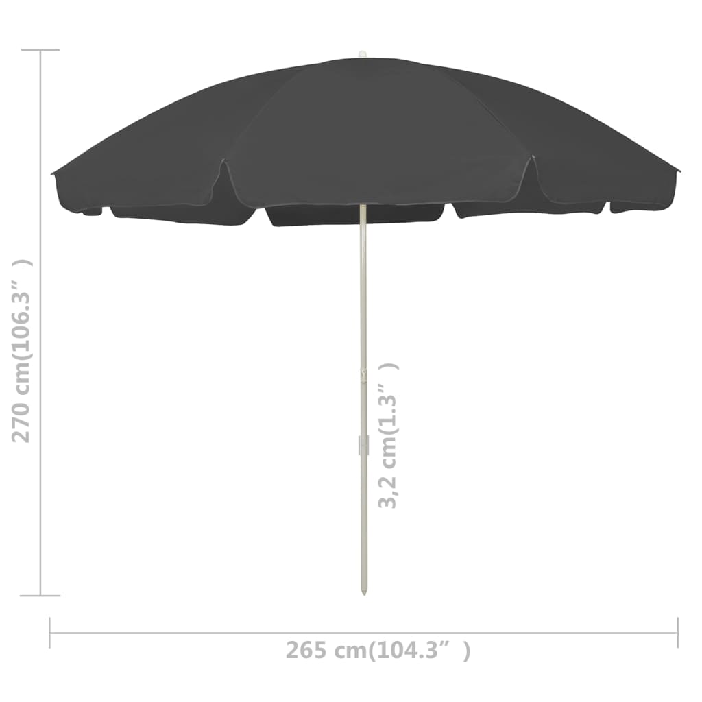 Sonnenschirm mit Stahlmast Sandfarbe 180 cm
