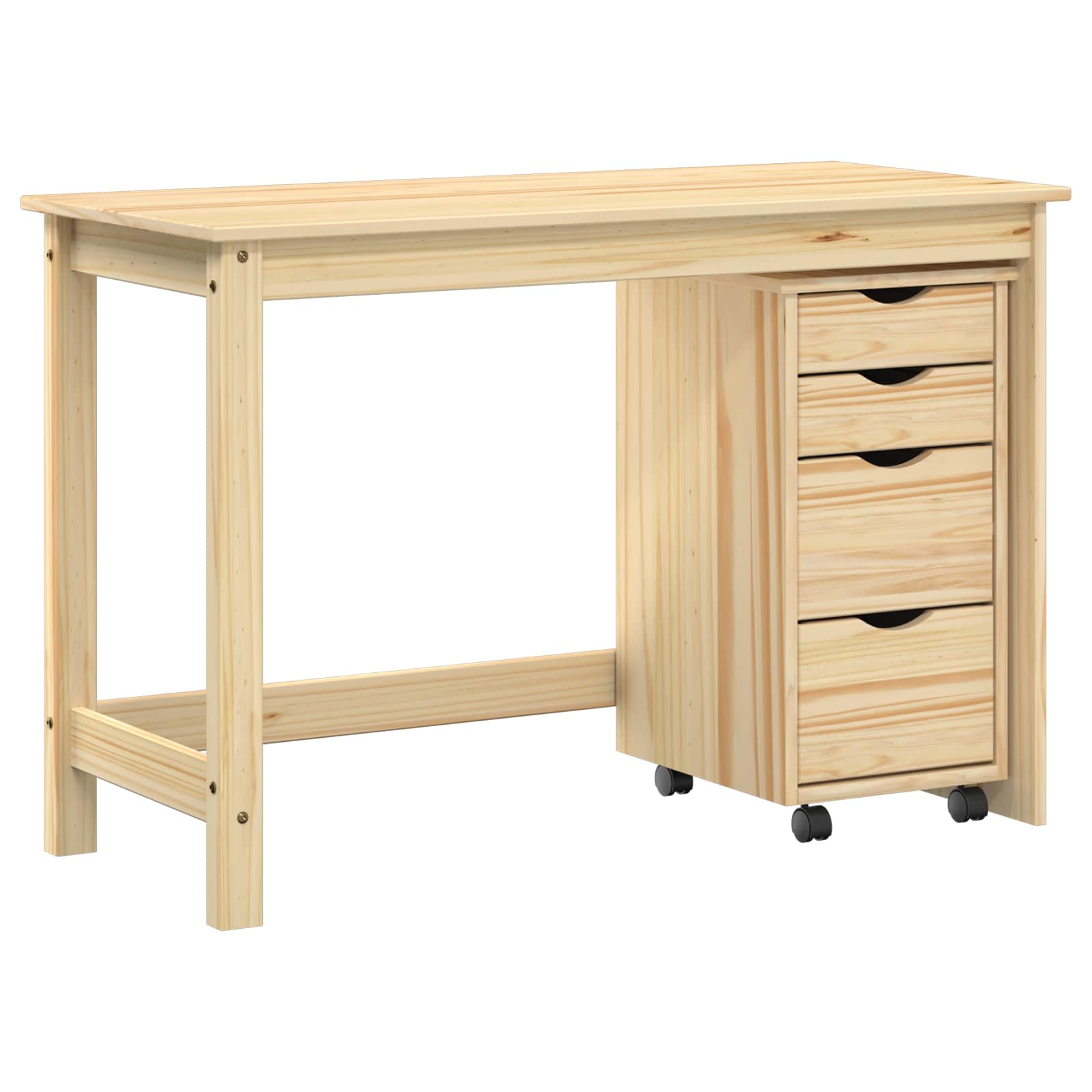 Desk und Rolling Cabinet Set MOSS 2 pcs Honigbraun