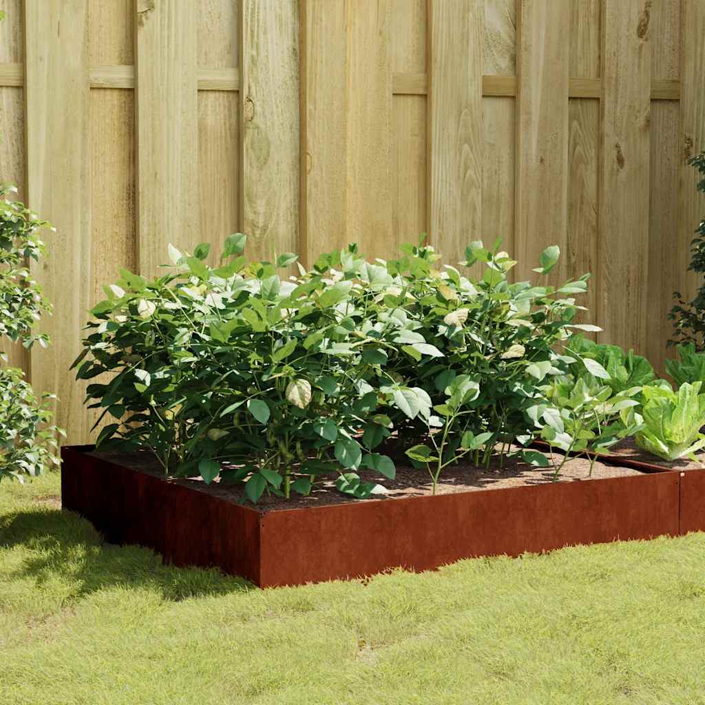 Hochbeet 100x100x18,5 cm Cortenstahl
