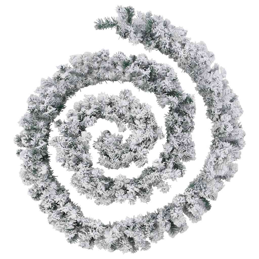 Weihnachtsgirlande mit Schnee Grün 5 m PVC