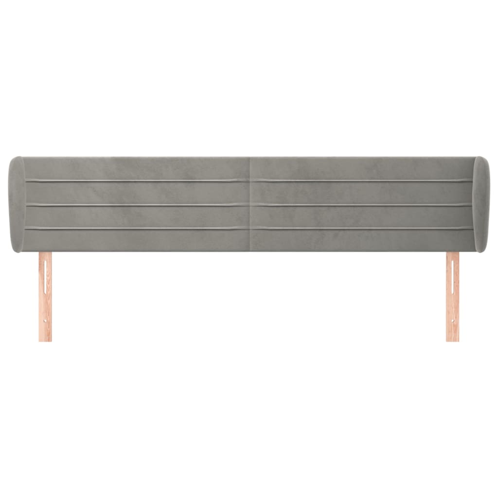 Kopfteil mit Ohren Dunkelblau 203x23x118/128 cm Samt