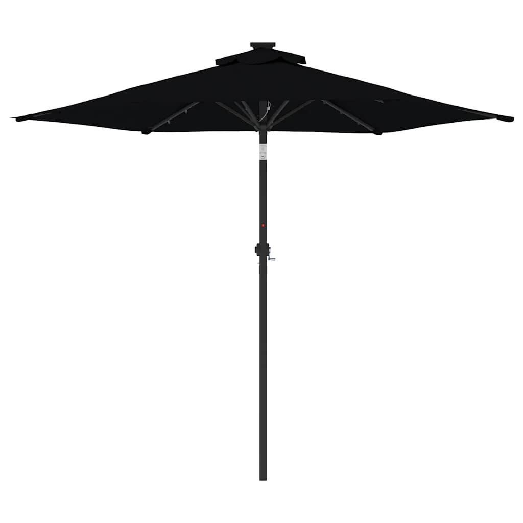 Sonnenschirm mit LED und Stahlmast Weiß 225x225x212 cm