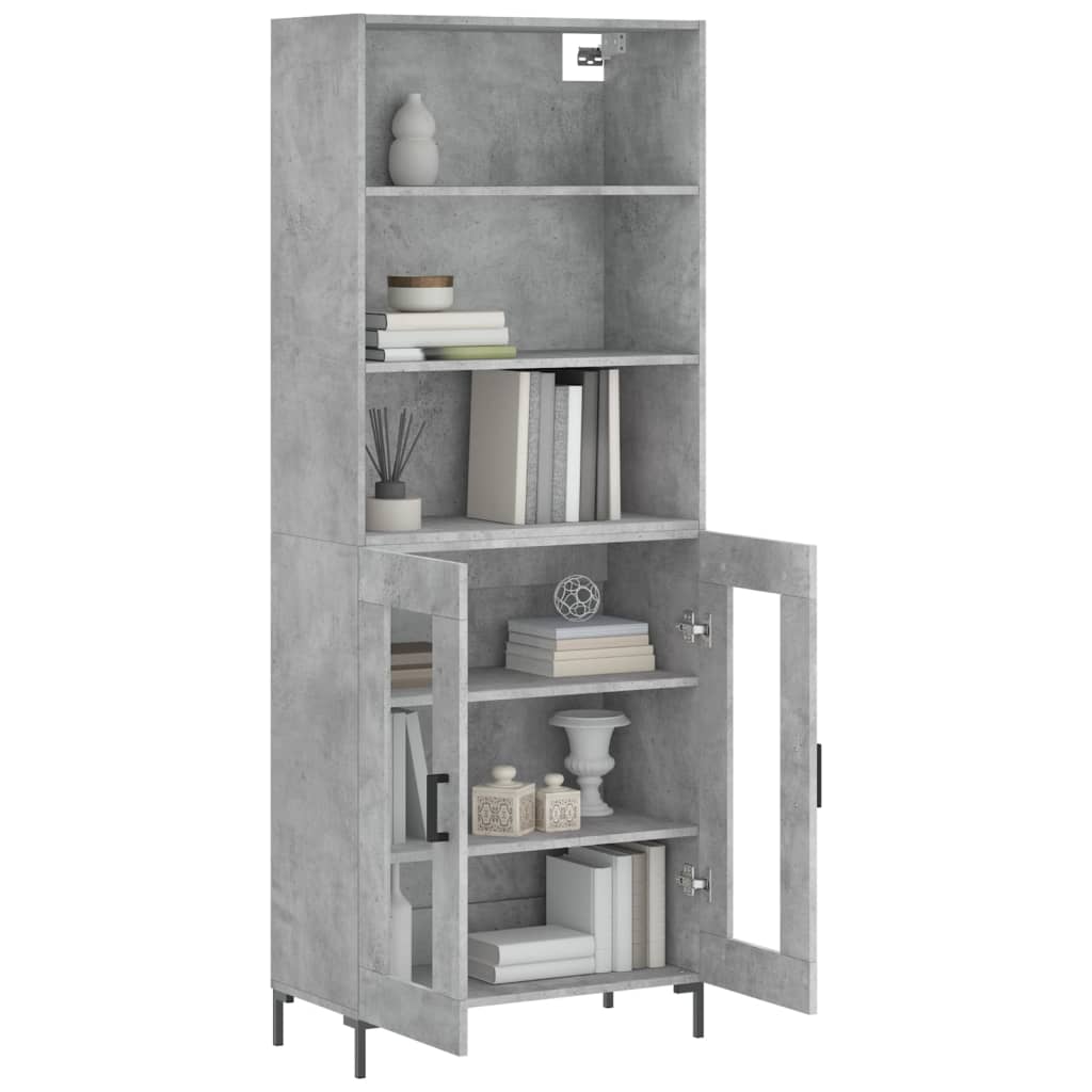 Highboard Hochglanz-Weiß 69,5x34x180 cm Holzwerkstoff