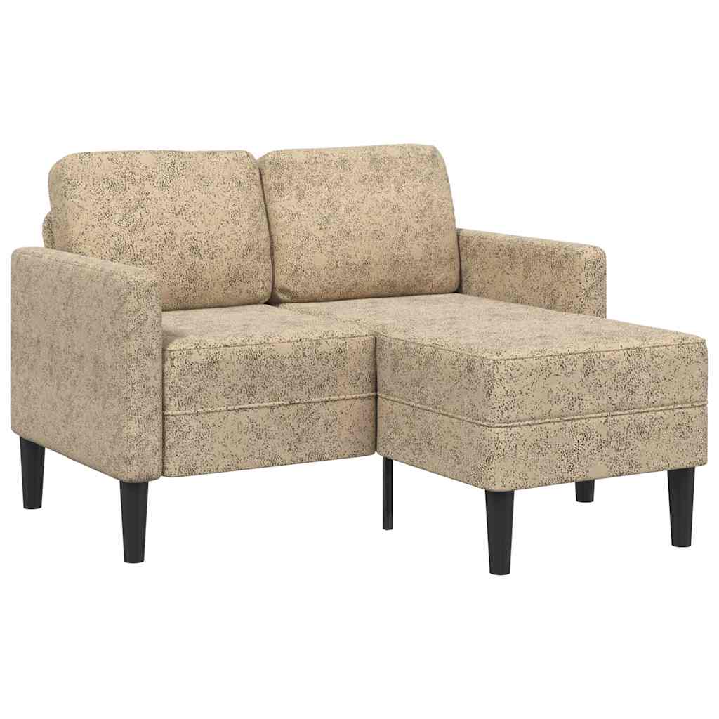 2-Sitzer-Sofa mit Chaiselongue L-Form Braun 125 cm Kunstleder