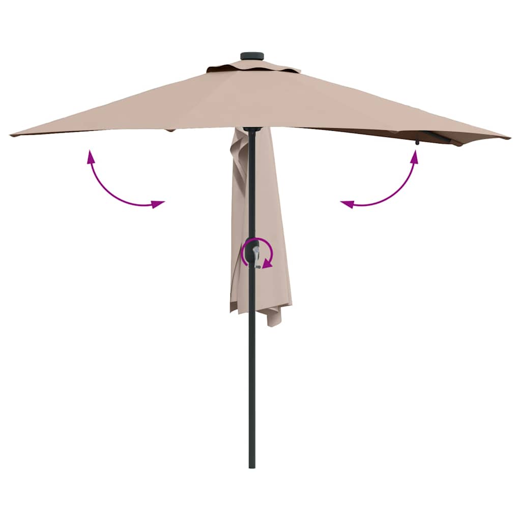Garten-Sonnenschirm Sand 294 x 150 x 223 cm Polyester und Stahl