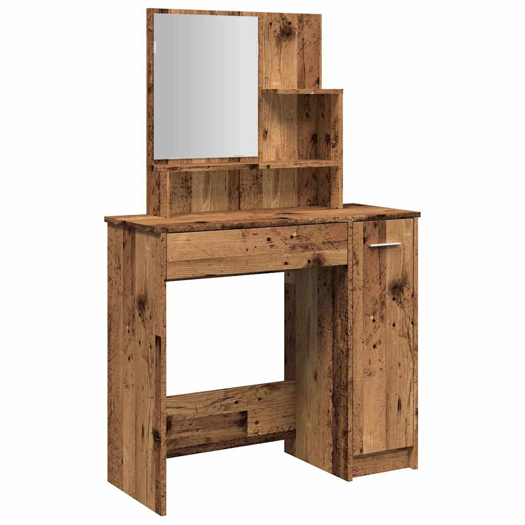 Schminktisch mit Spiegel Weiß 86,5x35x136 cm