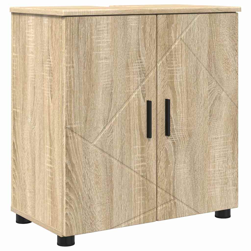 Badezimmermöbel-Set mit Tür 5 pcs Weiß Holzwerkstoff & Metall