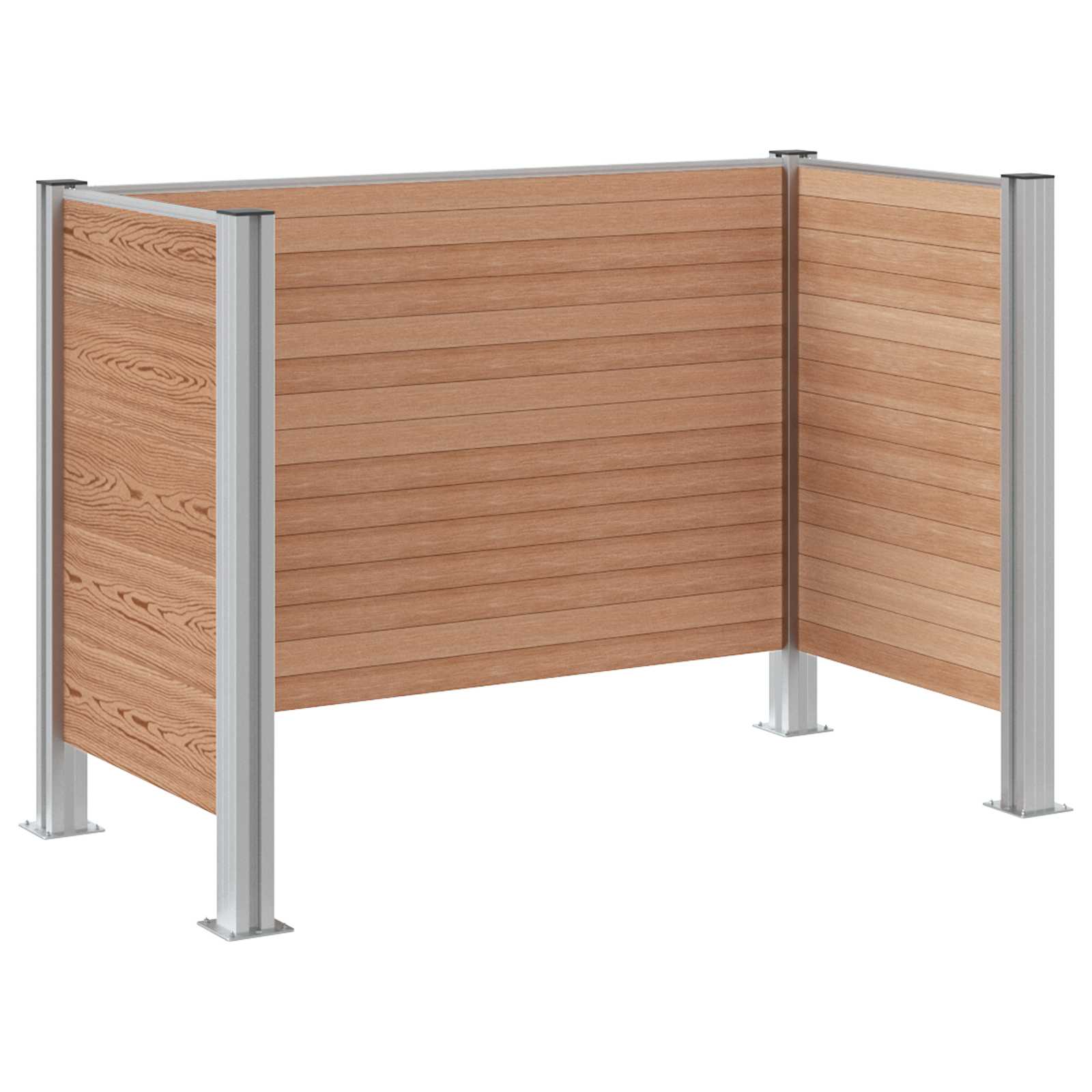 Mülltonnenzaun Braun 161 x 85 x 115 cm Aluminium und WPC