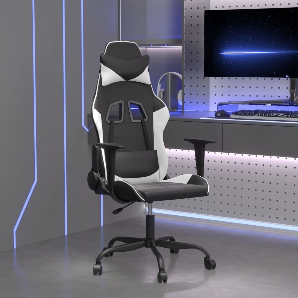Gaming-Stuhl mit Massagefunktion Schwarz und Rot Kunstleder