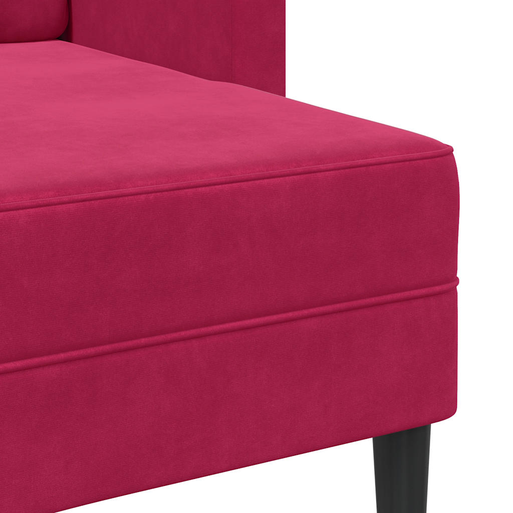 2-Sitzer-Sofa mit Chaiselongue L-Form Blau 125 cm Samt