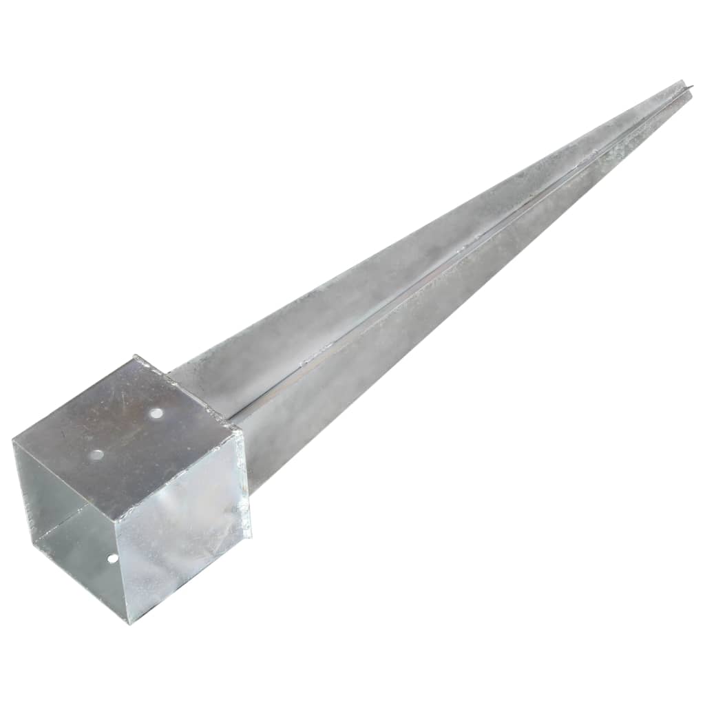 Erdspieße 2 Stk. Silbern 7×7×75 cm Verzinkter Stahl