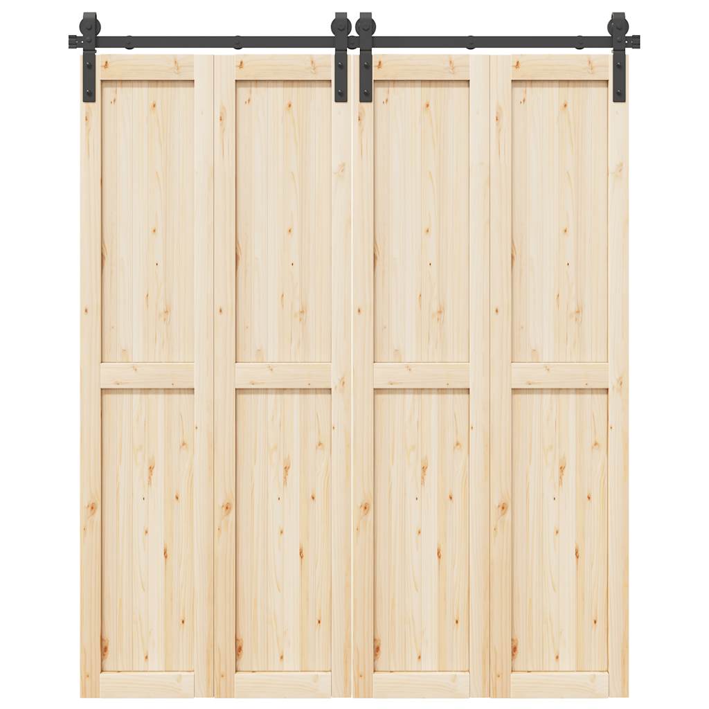 Schiebetürbeschlag-Set 183 cm Stahl Schwarz