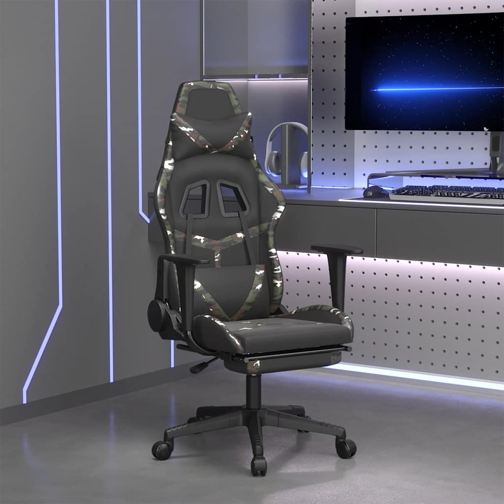 Gaming-Stuhl mit Massagefunktion Schwarz und Grün Kunstleder