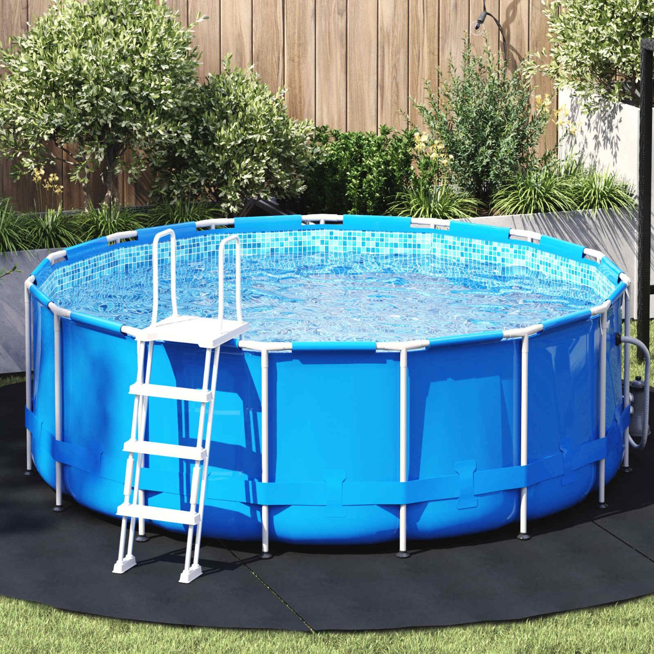 Bodenfolie für Pools Schwarz Ø 244 cm Vliesstoff