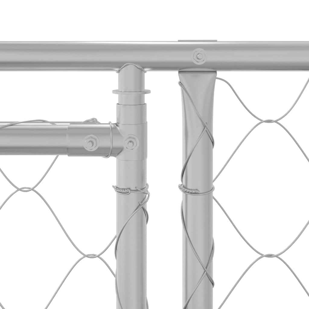 Hundezwinger mit Dach und Tür Grau 2x2x2 m Verzinkter Stahl