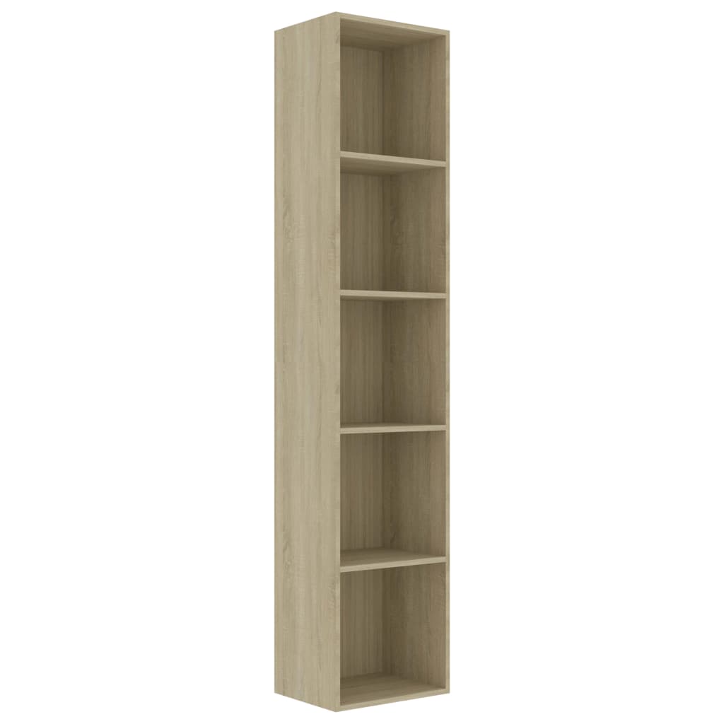 Bücherregal Schwarz Eichen-Optik 80x30x189 cm Holzwerkstoff
